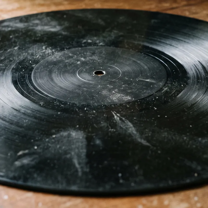 Surface grime, fingerprint oils, and dust debris trapped in vinyl grooves
